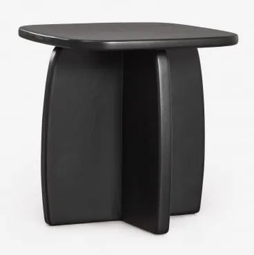 Mesinha De Cabeceira 45x45 Cm Em Madeira De Manga Agathe Preto Claro - Sklum
