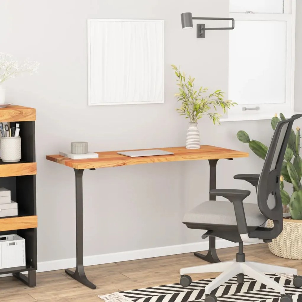 vidaXL Tampo de secretária retangular 120x50x2,5 cm acácia maciça