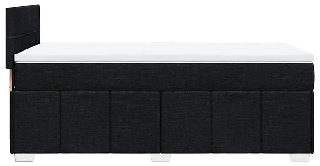 Cama com molas/colchão 80x200 cm tecido preto