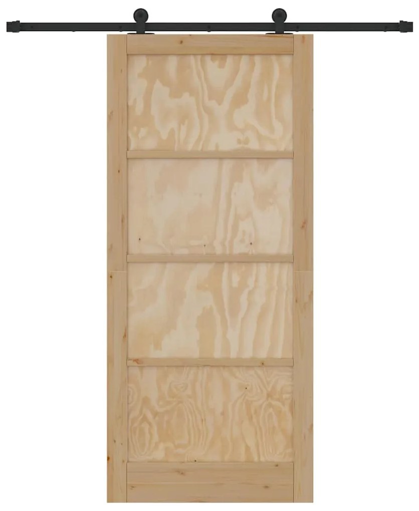 Porta Deslizante com Conjunto de Hardware 93x211 cm Madeira Sólida de