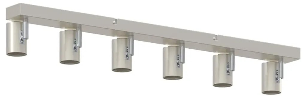Spotlight de Teto 6 Caminhos Ajustável Níquel Escovado E27