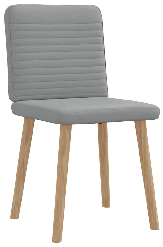 Cadeiras de jantar 2 pcs tecido cinzento-claro