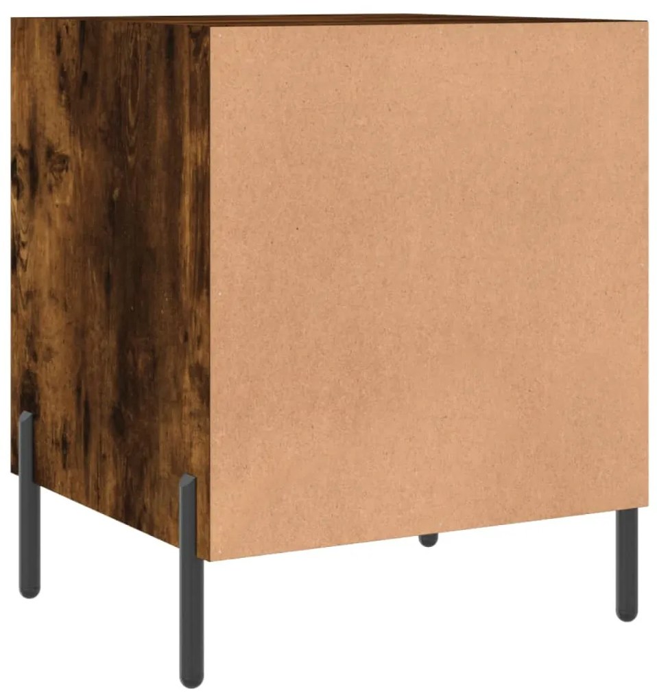 Mesa cabeceira 2pcs 40x40x50cm derivado madeira carvalho fumado
