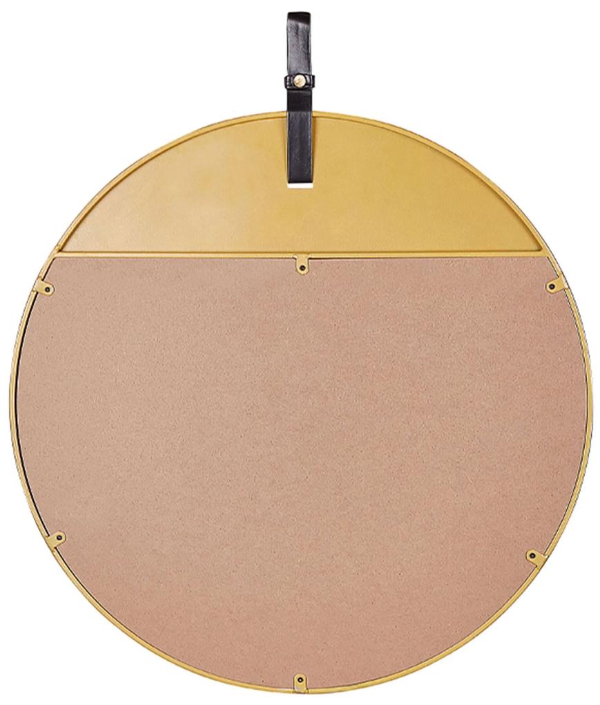 Espelho de parede redondo em metal dourado ø 60 cm GURS Beliani