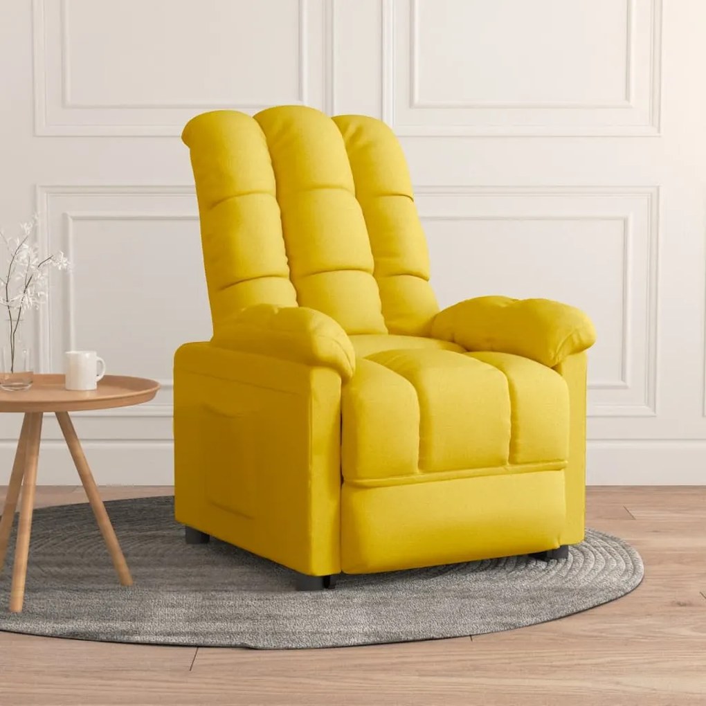342732 vidaXL Poltrona reclinável tecido amarelo