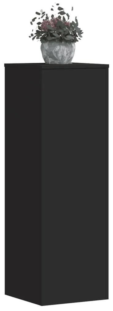 vidaXL Suportes para plantas 2pcs 33x33x100 cm derivados madeira preto