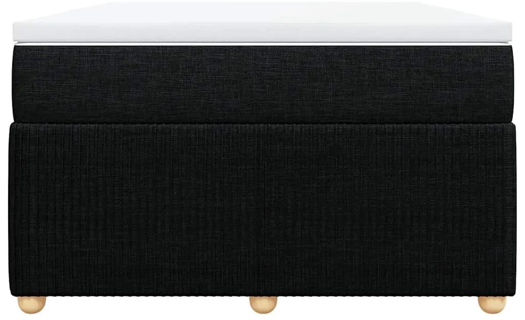 Cama boxspring com colchão 120x190 cm tecido preto