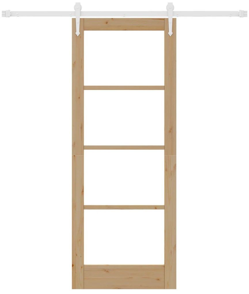 Conjunto de Porta Deslizante vidaXL com Conjunto de Ferragens 78x202 c