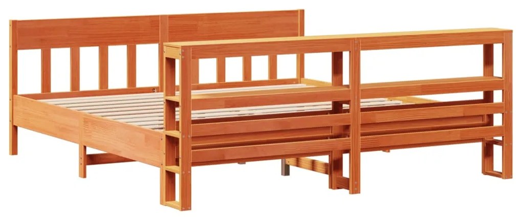 Cama sem colchão 180x200 cm pinho maciço castanho-mel