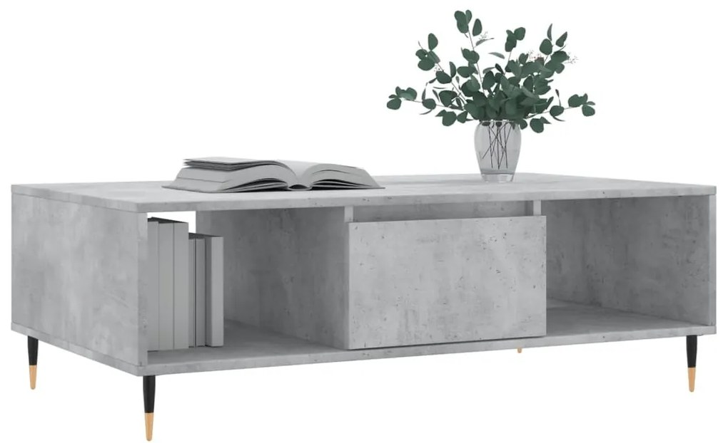 Mesa de centro 104x60x35 cm derivados madeira cinzento cimento