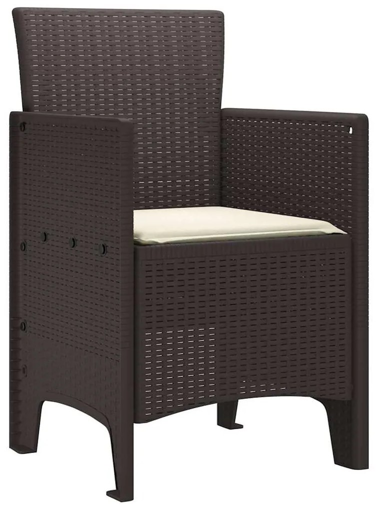 Cadeiras de Jardim com Almofadas 2 pcs Castanho 53 x 49 x 85 cm