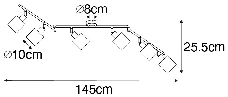 Candeeiro de teto moderno aço abajures 6-luzes branco - HETTA Moderno