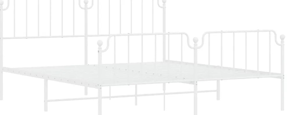 Estrutura de cama com cabeceira e pés 183x213 cm metal branco