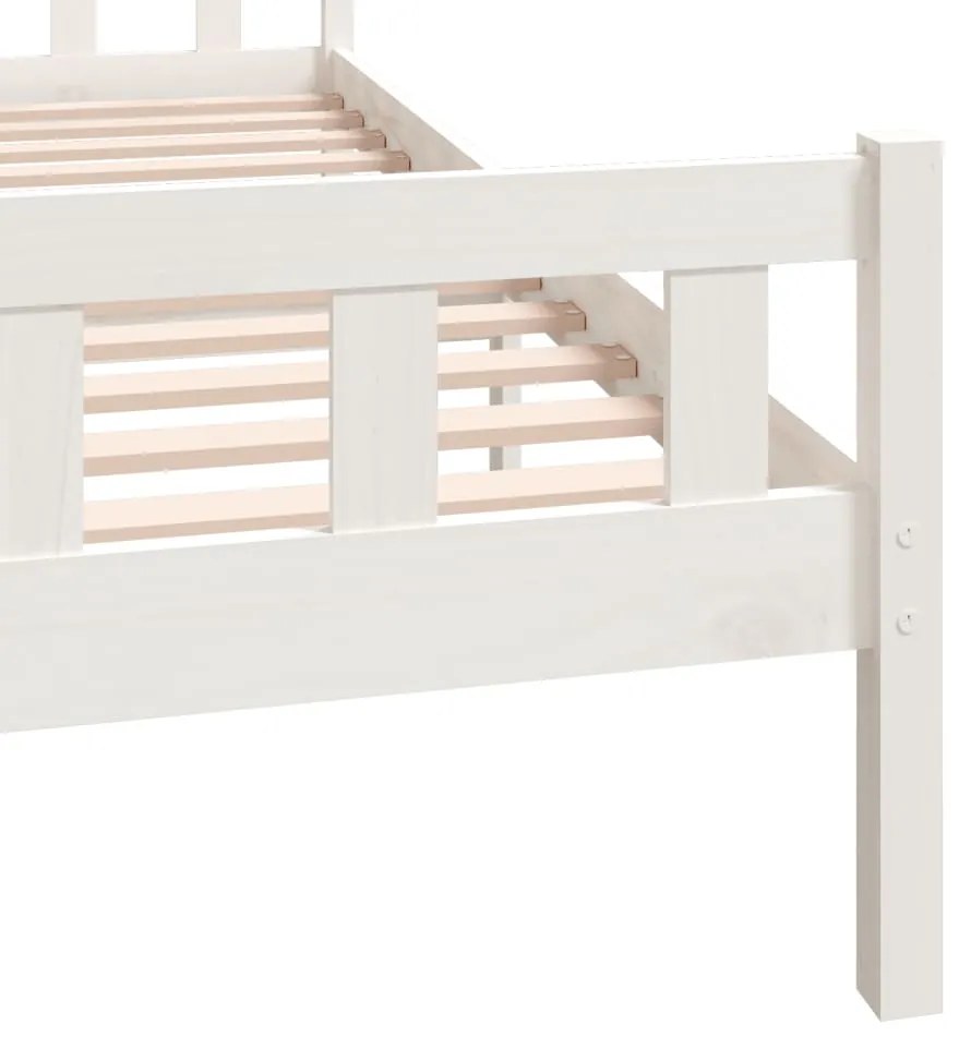 Estrutura de cama 160x200 cm madeira maciça branco