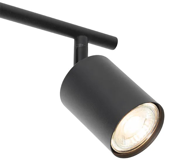 Spot industrial preto com madeira inclinável 3-light - Jeana Industrial