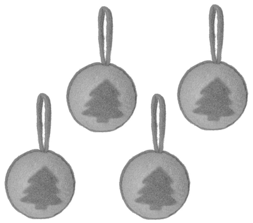 Kave Home - Set Ane de 4 bolas pendentes decorativas de árvore de Natal