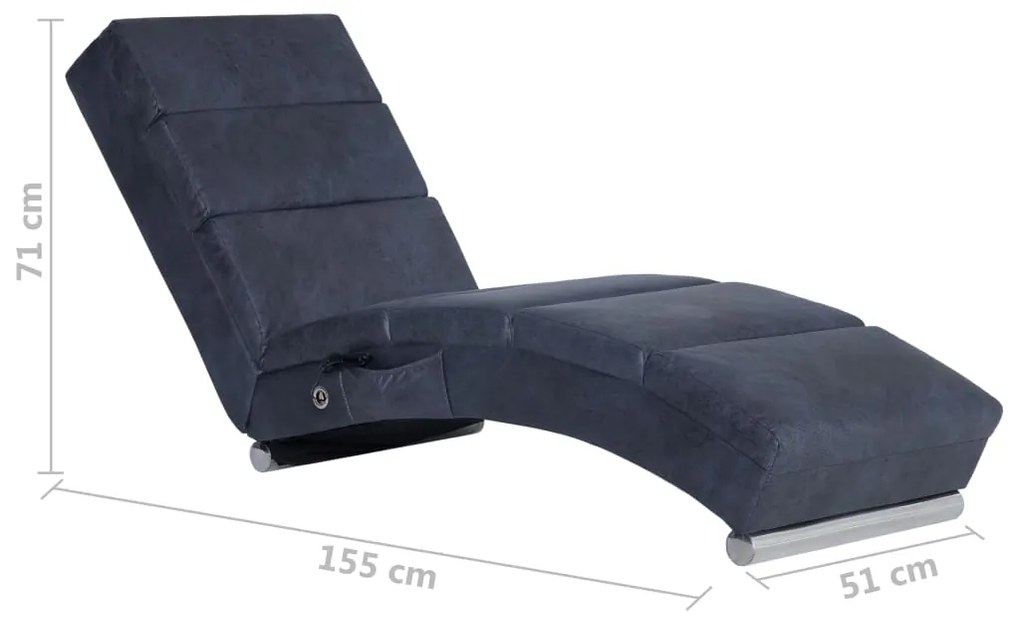 Chaise Longue Massimo com Massagens e Aquecimento em Camurça Artificia