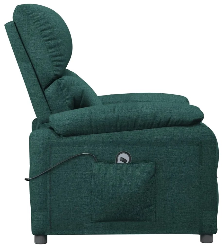 Poltrona elétrica reclinável tecido verde-escuro