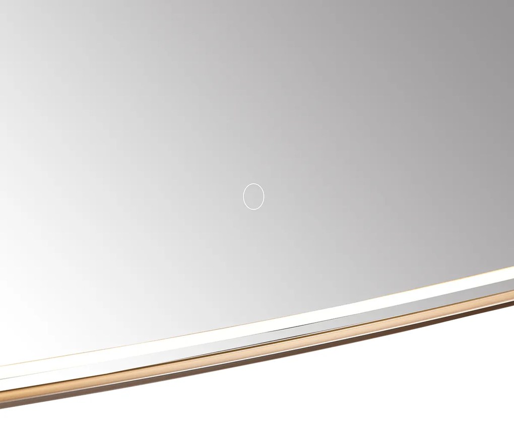 Espelho de casa de banho em ouro rosa com LED e dimmer tátil - Geraldien