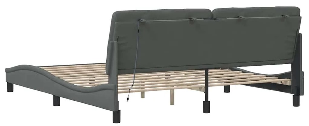 Estrutura de cama com LED sem colchão 180x200 cm tecido