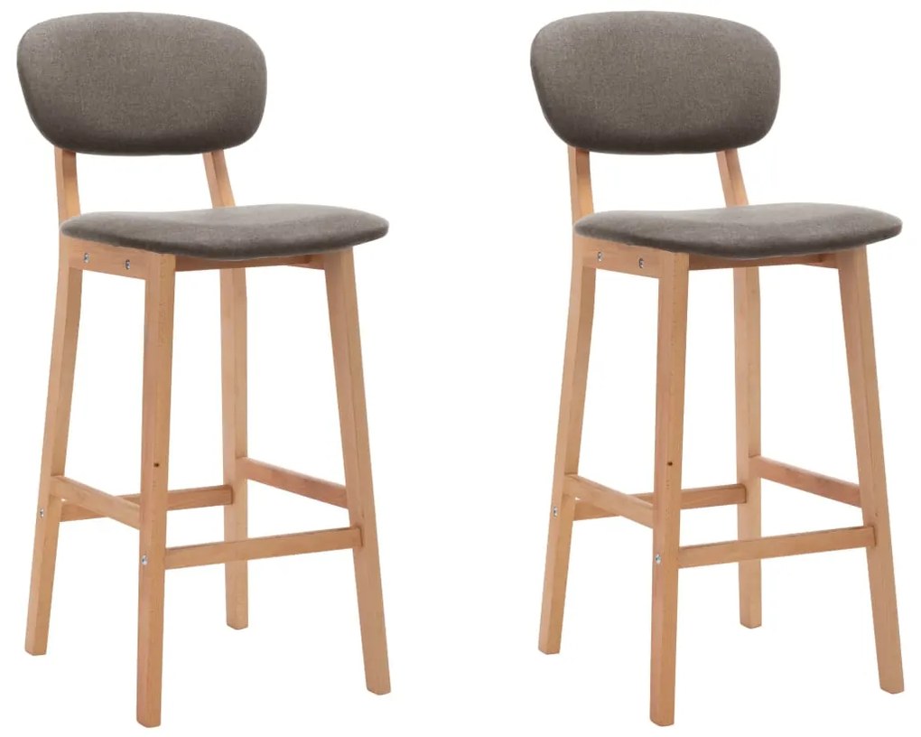 vidaXL Bancos de bar 2 pcs tecido cinzento-acastanhado