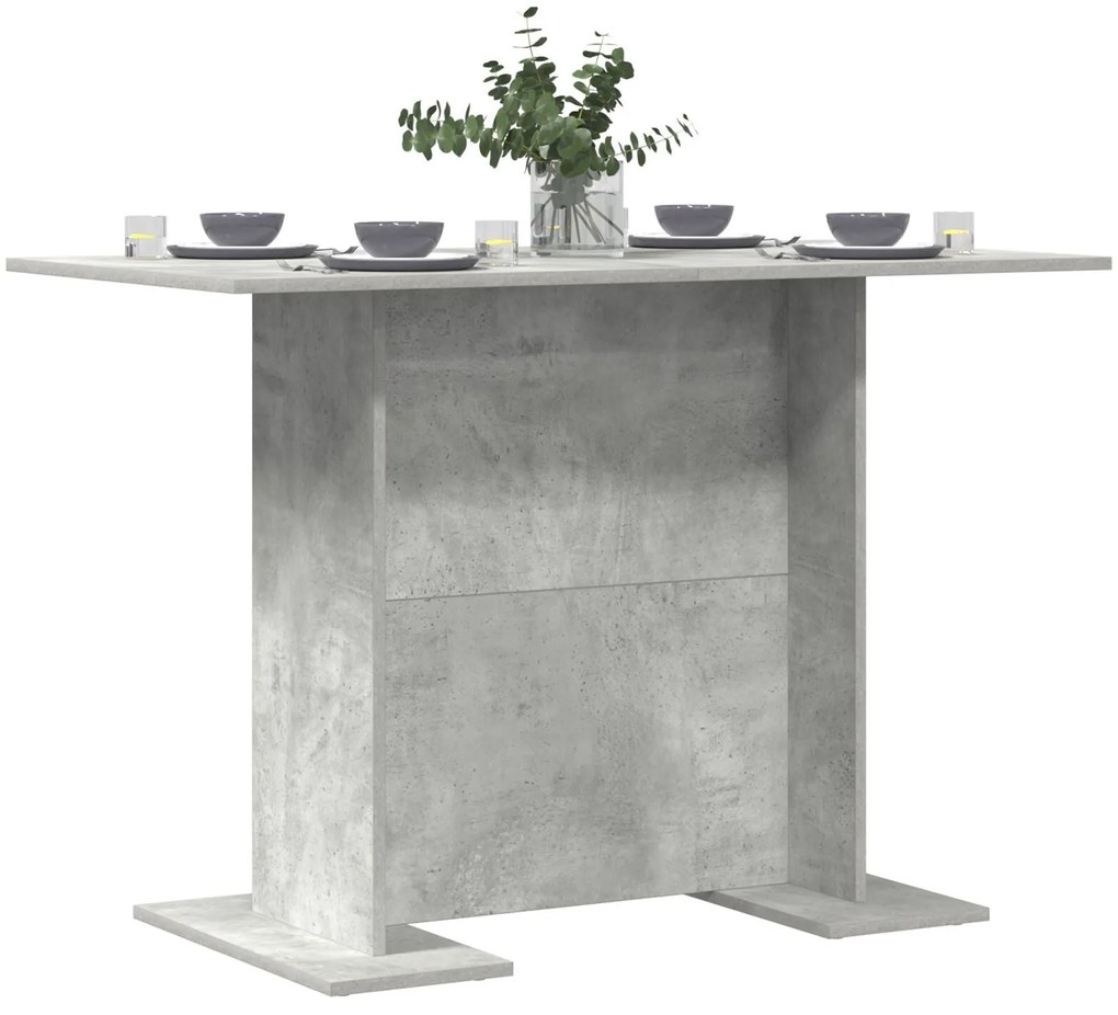 Mesa de jantar vidaXL Cinza Concreto 110x60x75 cm Madeira engenheirada