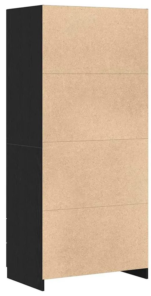 Guarda-roupa vidaXL Preto Carvalho 80x52x180 cm Madeira de engenharia