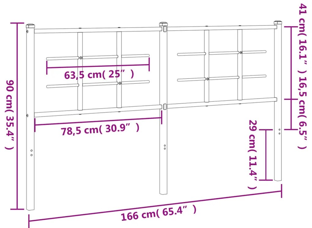 Cabeceira de cama 160 cm metal preto