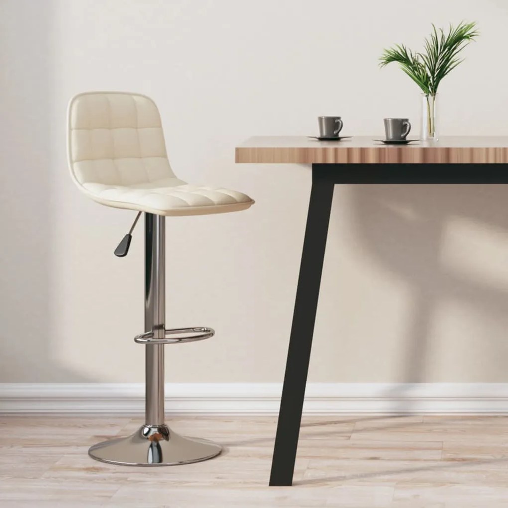 vidaXL Banco de bar tecido cor creme