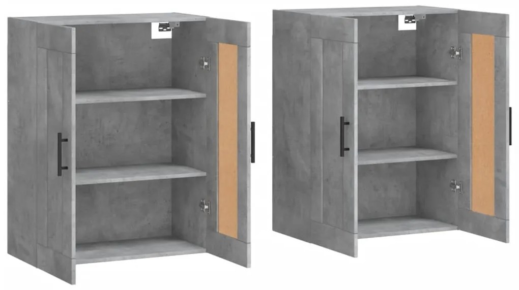 Móveis de parede 2 pcs derivados de madeira cinzento cimento