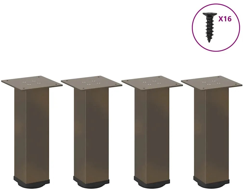 vidaXL Pés para mesa de centro 4 peças aço natural 42-44 cm aço