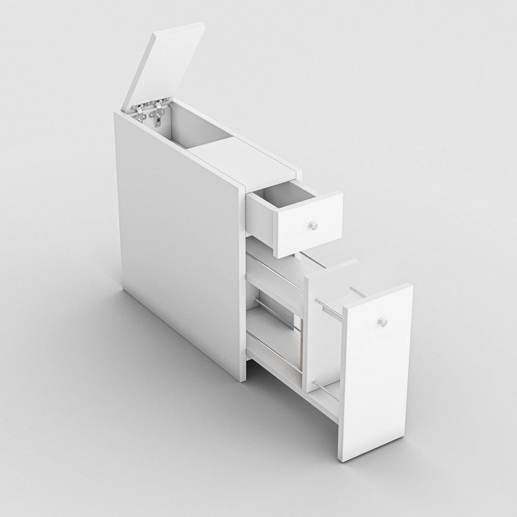 Armário de Casa de Banho Calencia – Branco – 20 cm x 55 cm x 60 cm