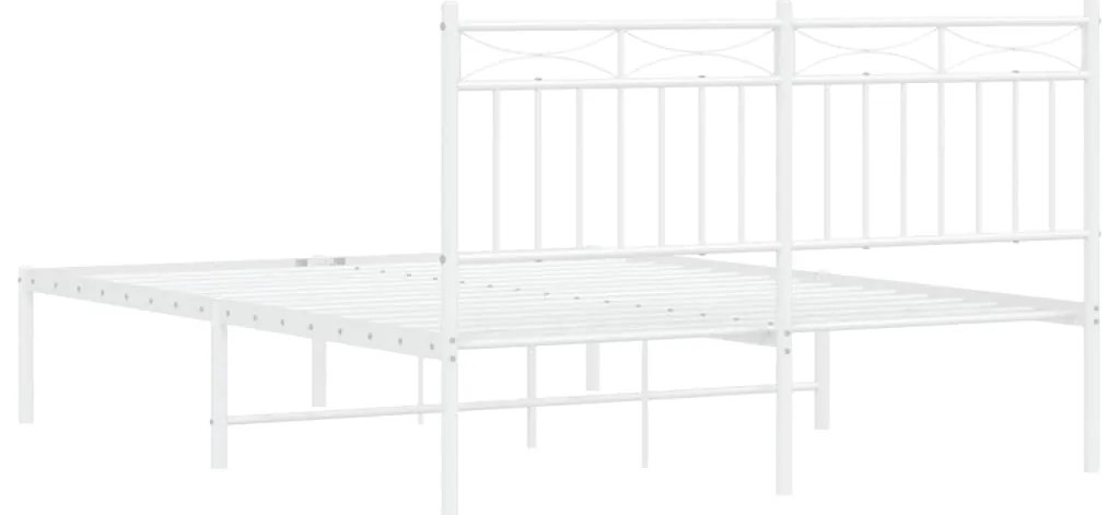 Estrutura de cama com cabeceira 140x190 cm metal branco