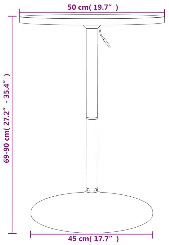 Mesa de bar 50x50x90 cm derivados de madeira/aço cromado preto