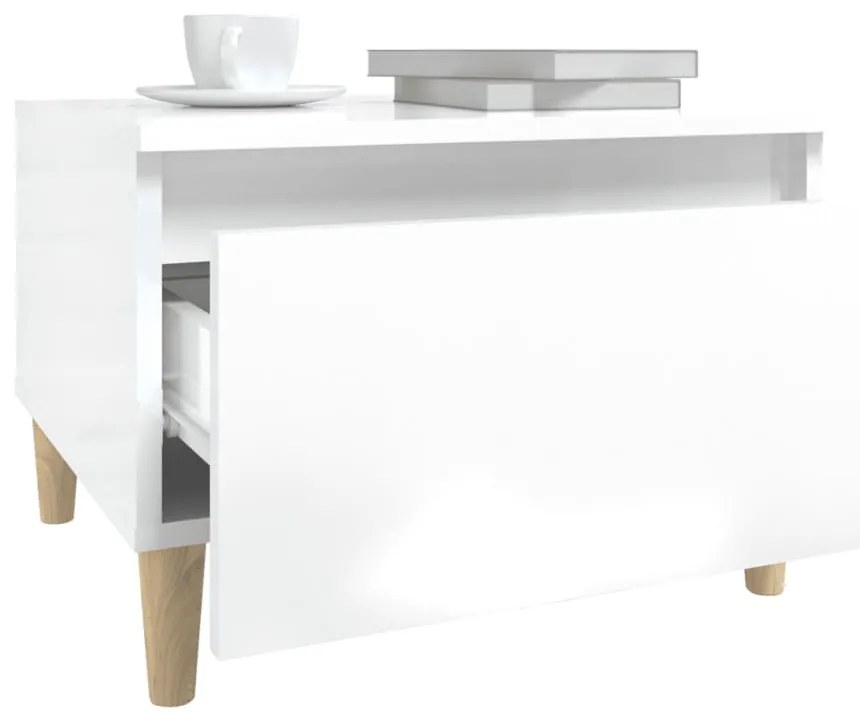 Mesa de apoio 50x46x35 cm derivados de madeira branco brilhante