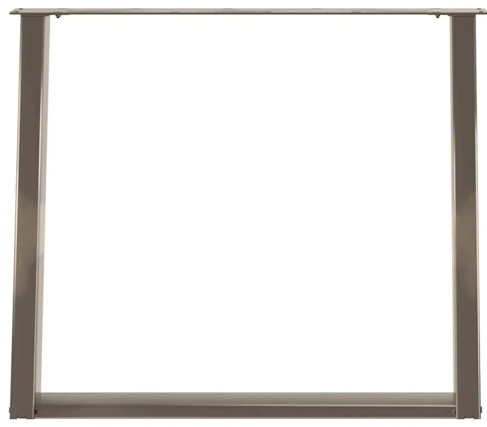 Pés para mesa de jantar em formato de U, 2 peças, aço natural, 90 x (7