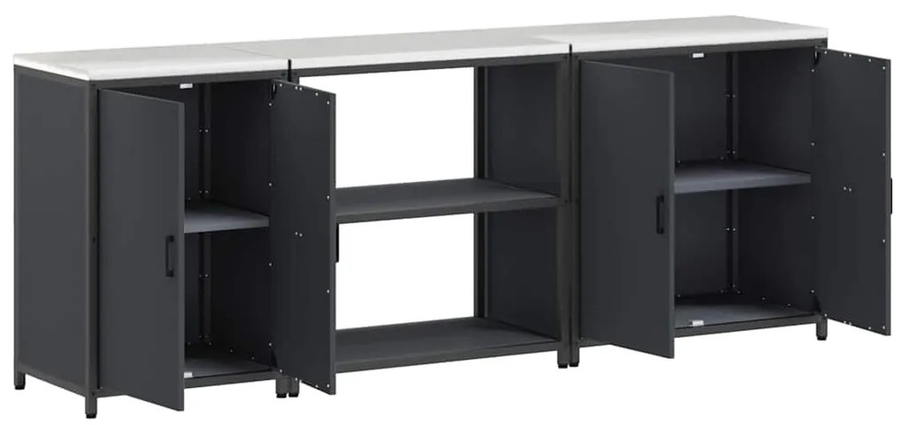 Conjunto de Armazenamento de Cozinha 3 pcs Antracite