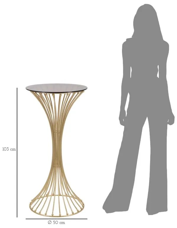 MESA DE APOIO CENTUR Ø 50X103 CM DOURADA