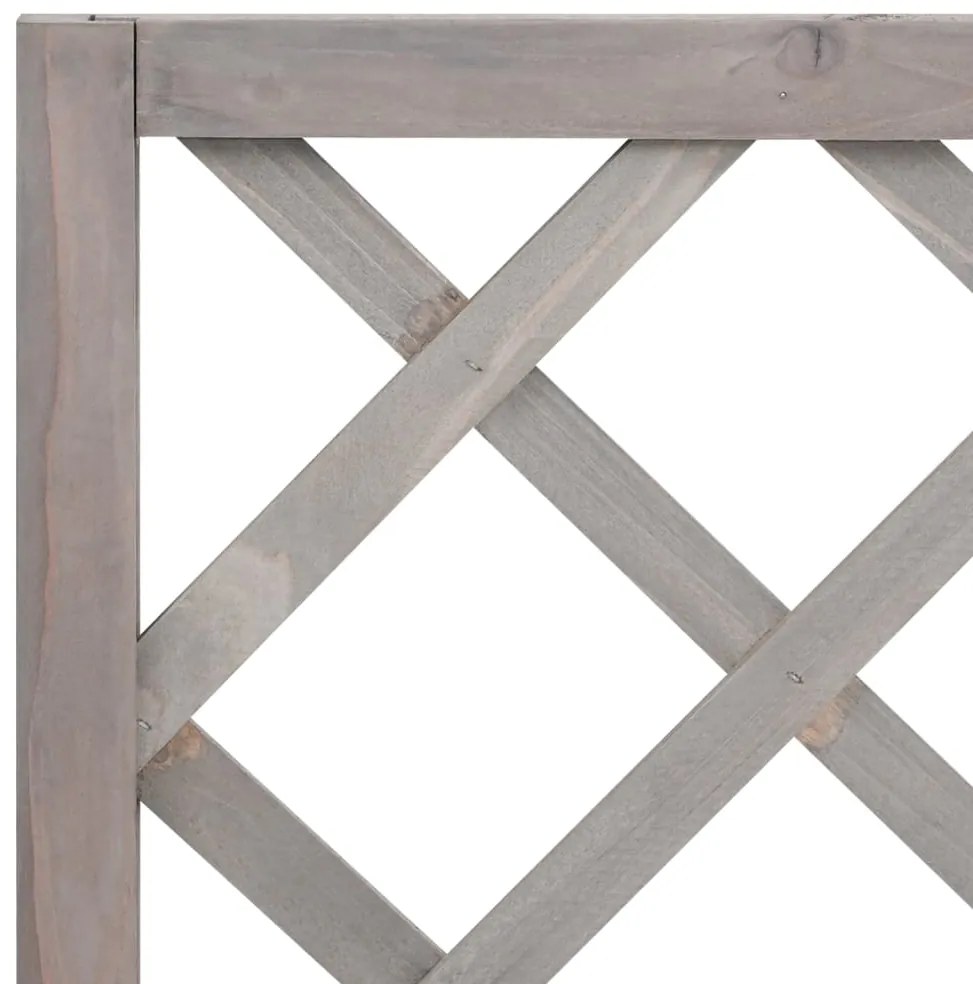 Vaso com treliça para jardim 70x30x135 cm abeto maciço cinzento