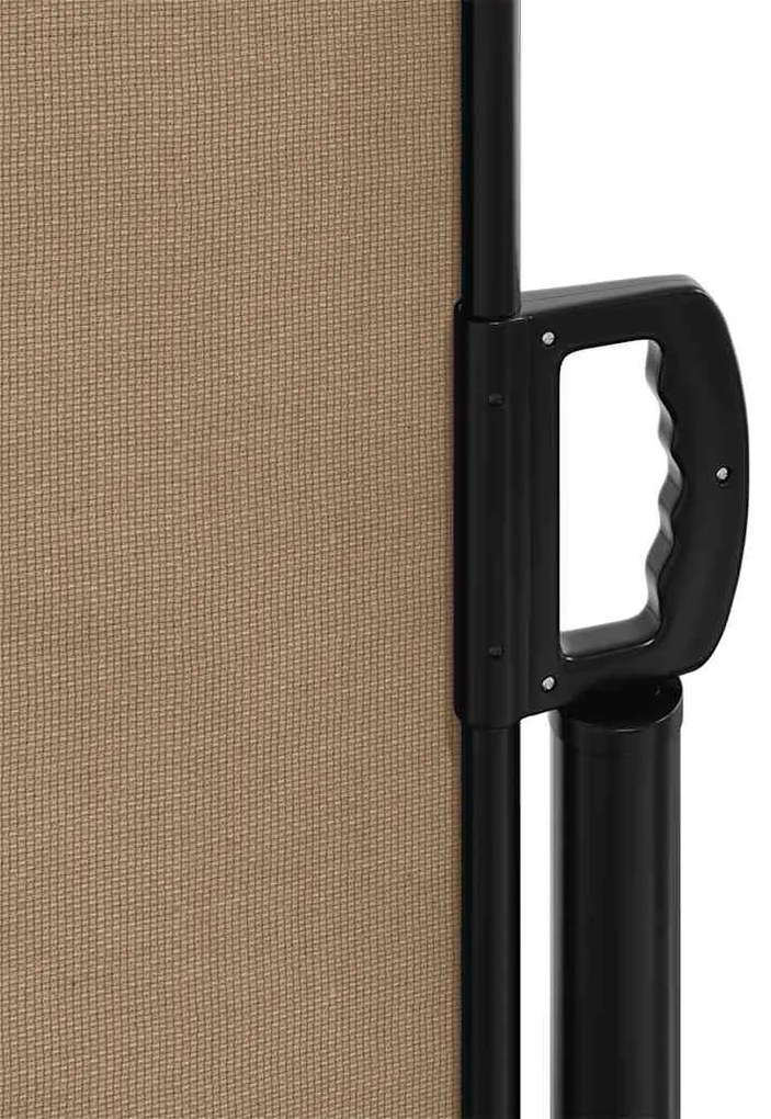 Toldo lateral retrátil 160x600 cm cinzento-acastanhado