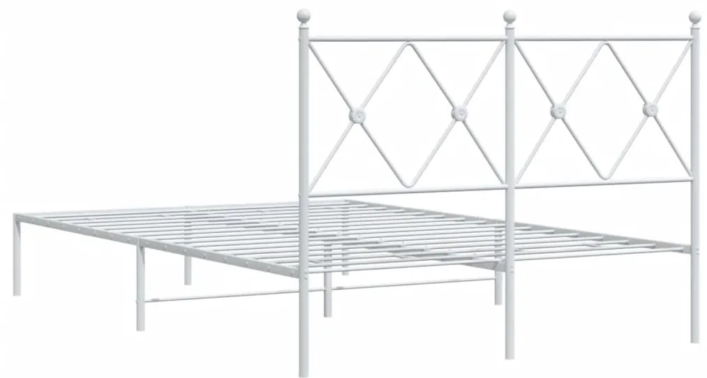Estrutura de cama com cabeceira 120x200 cm metal branco