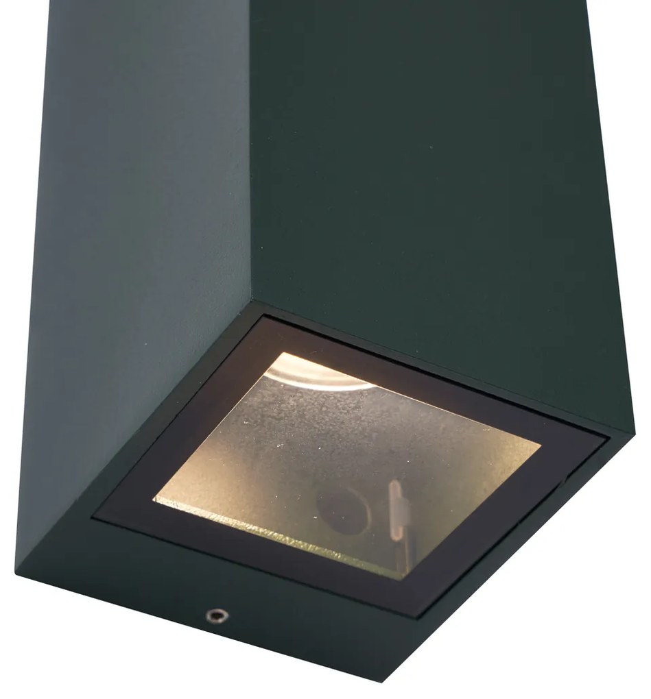 Candeeiro de Parede Moderno Verde Escuro 2-Luzes GU10 70mm IP54 - Baleno Moderno
