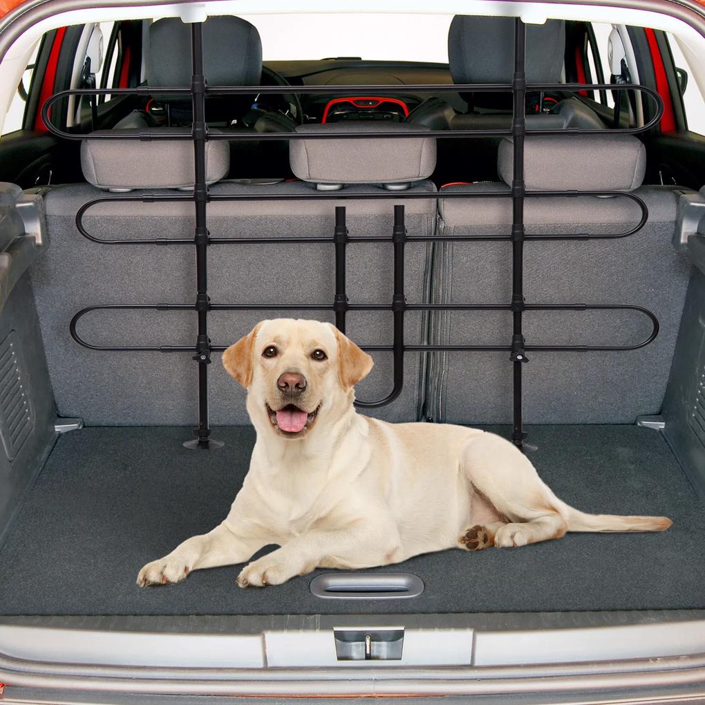 Grade para Porta-bagagens tipo Grade Separadora Universal para Proteção de Cães- Aço- Cor: Preto- 85-105 x 85-128 cm