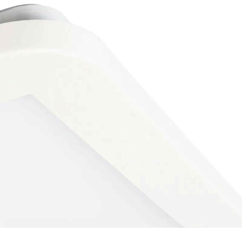 Candeeiro de teto branco 40 cm quadrado com LED regulável em 3 níveis IP44 - Steve Moderno