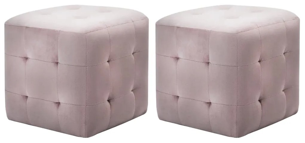 Mesas de cabeceira 2 pcs 30x30x30 cm veludo rosa