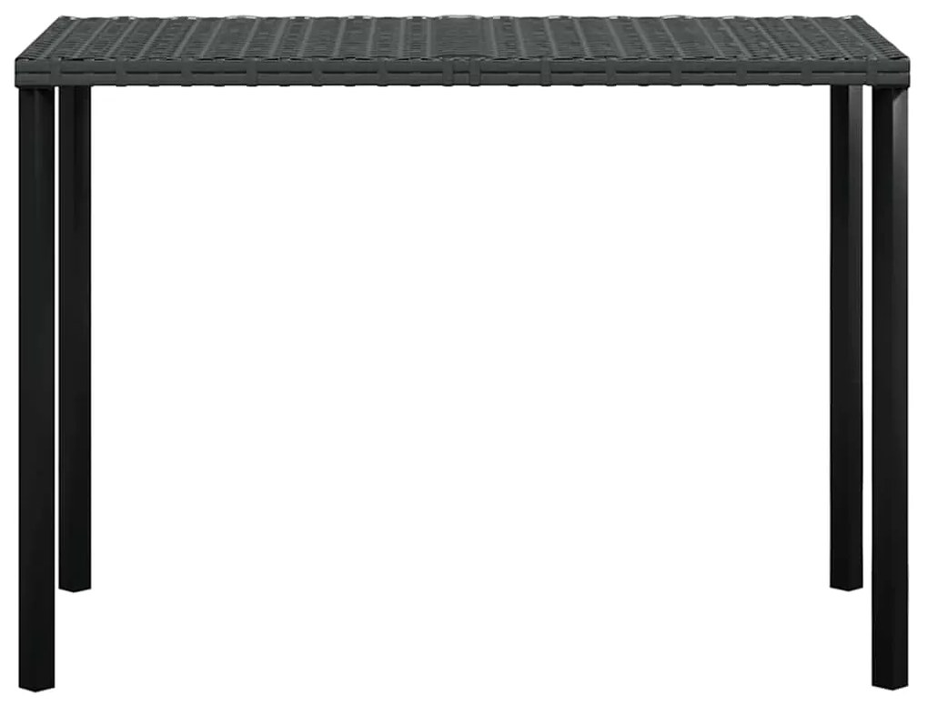 5 pcs conjunto sofás formato L c/ almofadões vime PE preto