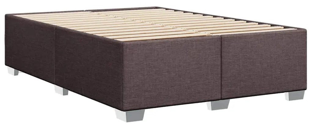 Cama com molas/colchão 140x190 cm tecido castanho-escuro