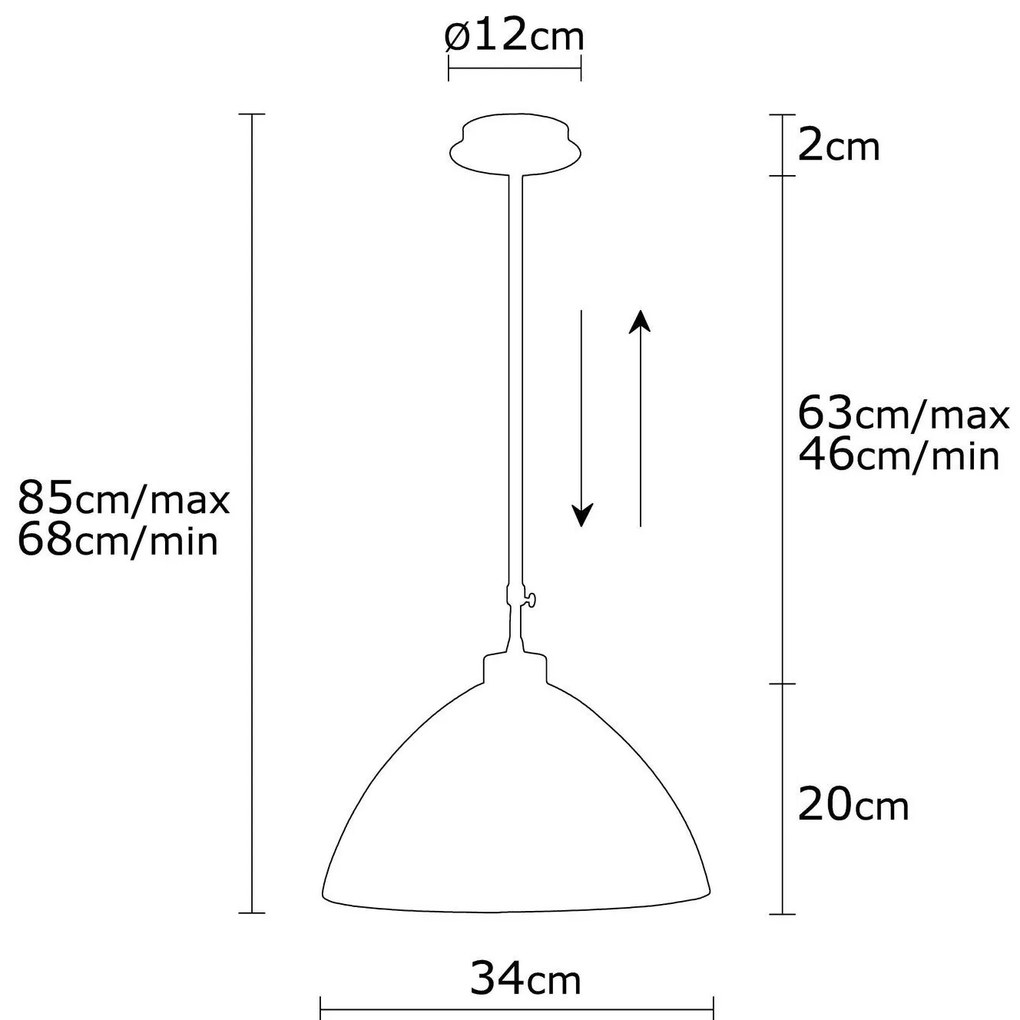 Candeeiro Chandelier Bergama – Dourado – 34 cm de Diâmetro x 85 cm de