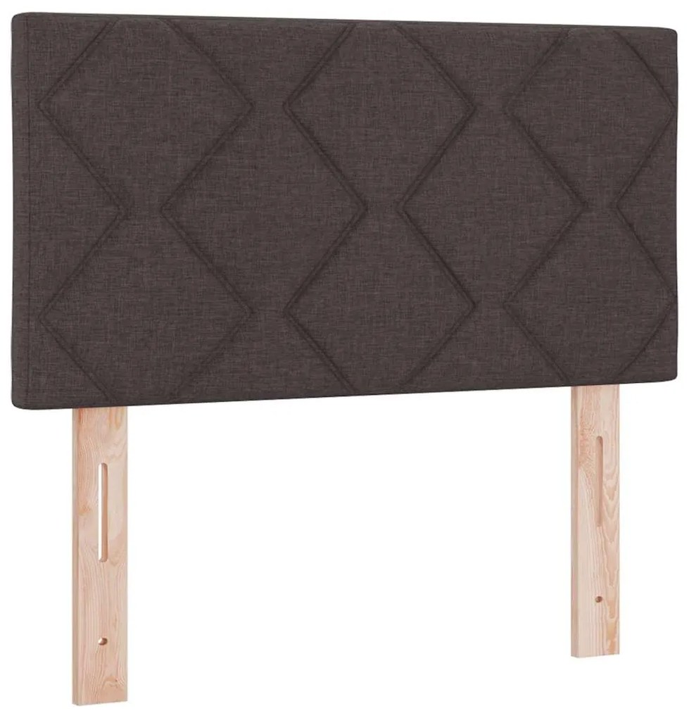 Cama Box com almofada Marrom Escuro 80 x 200 cm Tecido e Espuma