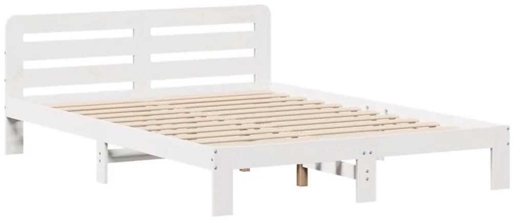 Cama sem colchão 160x200 cm madeira de pinho maciça branco